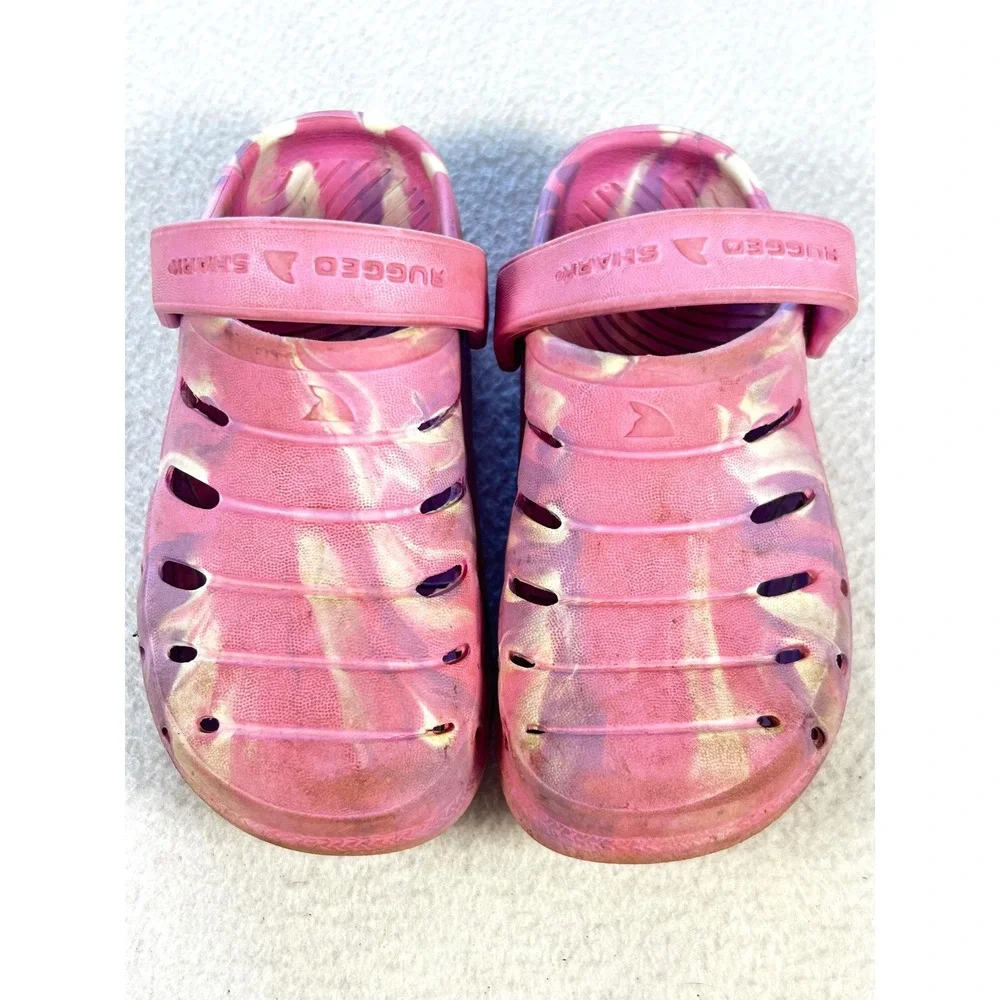 Rugged Shark Kids Pink Tie Dye Clogs Slip On Water Shoes Size 9 GTRS45SG702